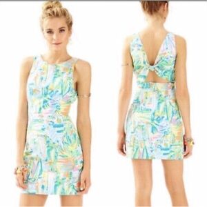 Lilly Pulitzer Shift Dress Courtney Shift Sea Salt And Sun Tie Back
